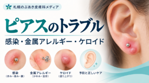 ピアスの感染・金属アレルギー・ケロイドを解説するアイキャッチ