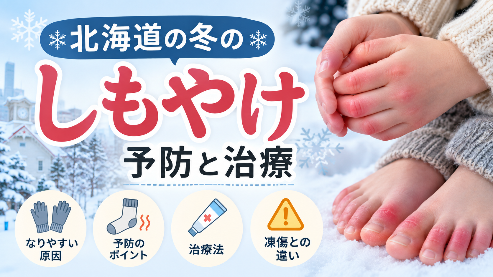 北海道の冬のしもやけ｜予防と治療
