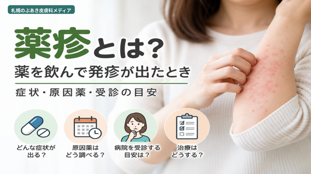 薬疹とは？薬を飲んで発疹が出たときの症状・原因薬・受診の目安